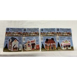 Vintage NeedleMagic A Village Cross Stitch 4 Patterns Only • Candy Shop, etc.